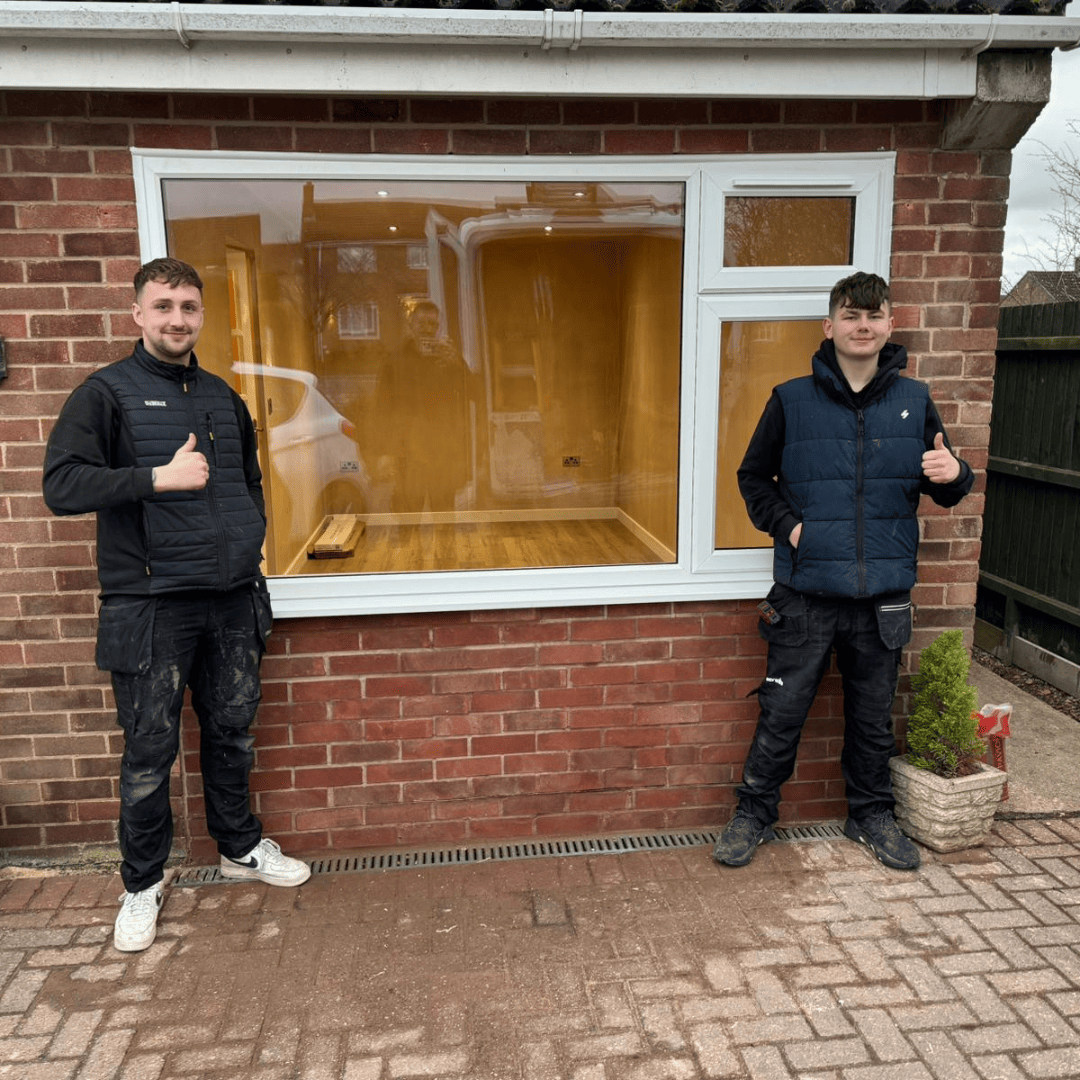 A professionally completed garage conversion, transformed into a bright and functional living space.