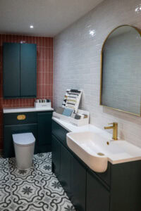Modern bathroom with colour